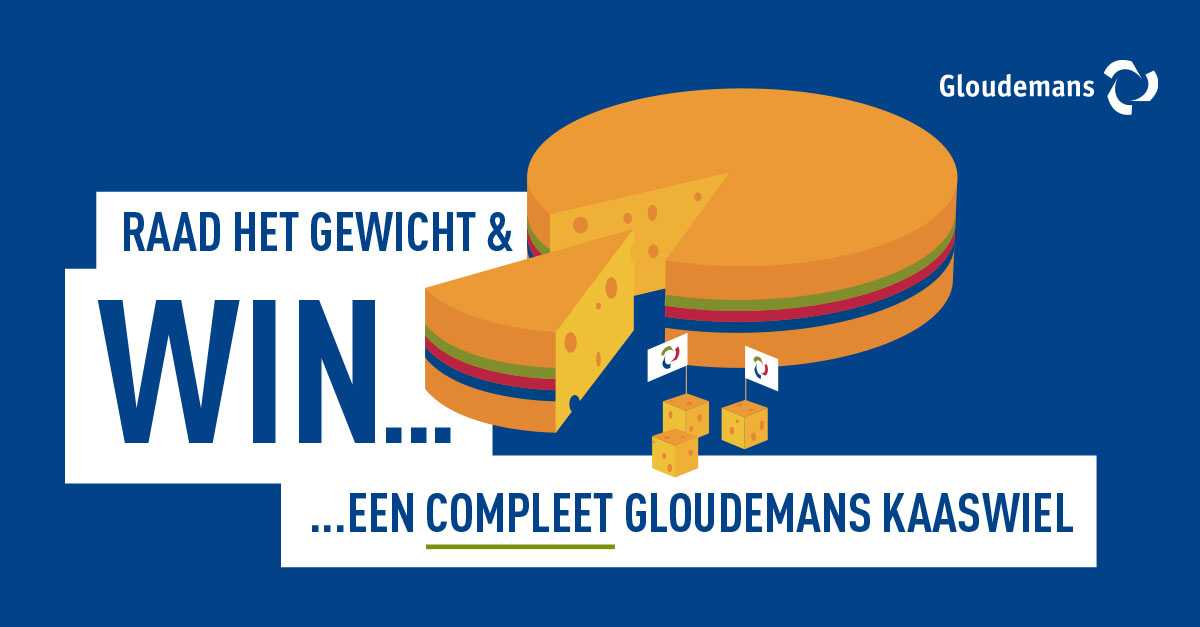 Gloudemans - NVR stage- en banenmarkt raad het gewicht & win een compleet Gloudemans kaaswiel